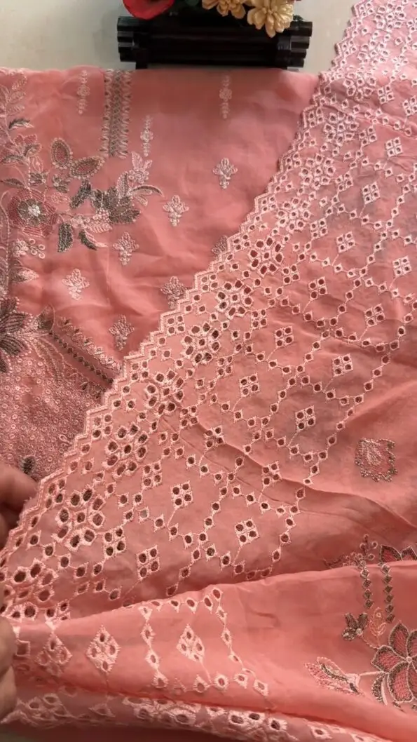 Light Lux Color Embroidery Delhi Boutique Dress