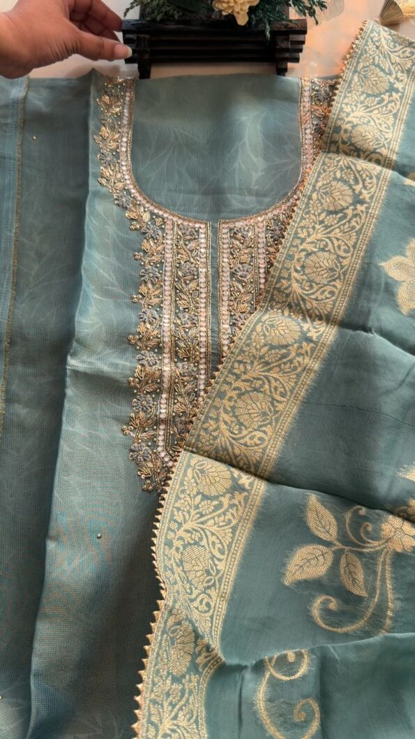 Pastel Color Simari Silk Kota Delhi Boutique Dress