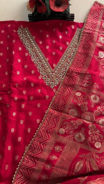 Redis Magenta Dola Silk Premium Delhi Boutique Dress