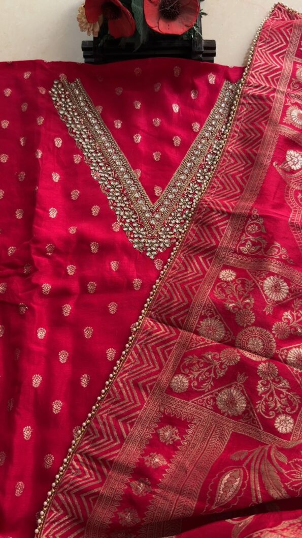 Redis Magenta Dola Silk Premium Delhi Boutique Dress