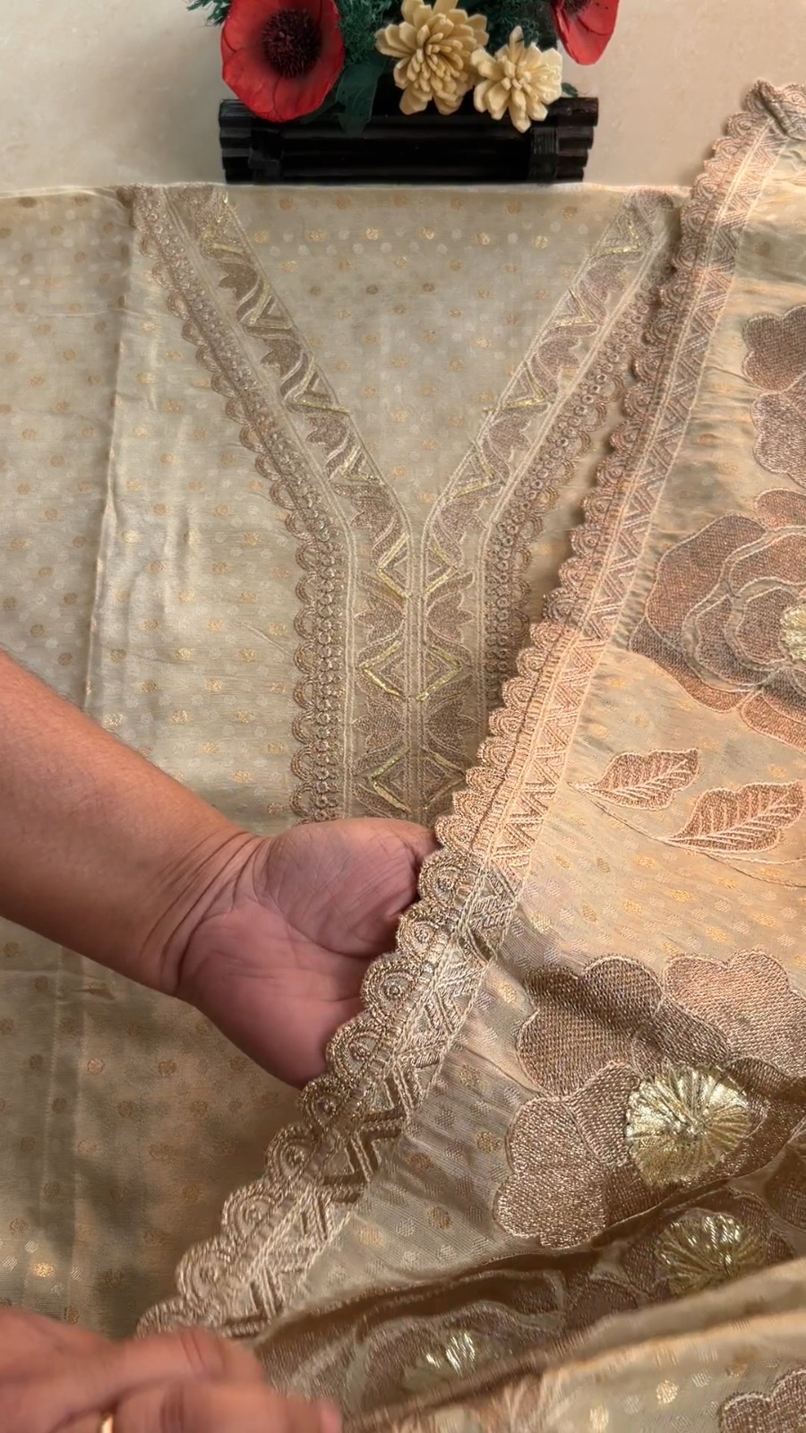 Delhi Boutique Simari Silk Light Skin Color Dress