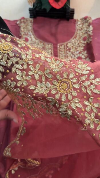 A Stunningly Beautiful Onion-Colored Dress Made of Pure Silk